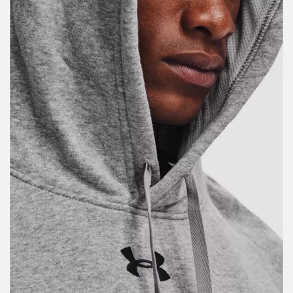 Under Armour Gray Hustle Fleece Hoodie Large Loose Fit - Picture 4 of 12